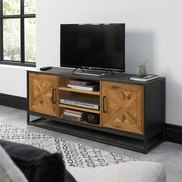 Bentley Designs Indus Rustic Oak & Peppercorn Entertainment Unit | Taylors on the High Street